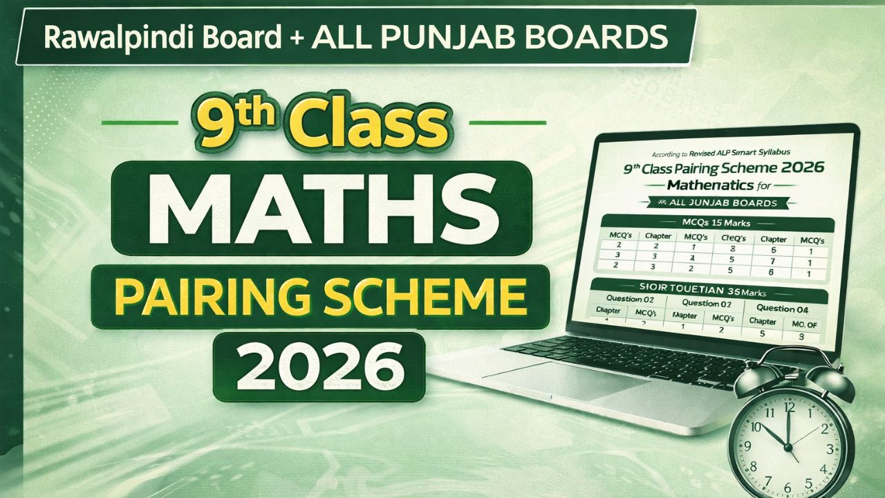 9th Class Math Pairing Scheme 2026 Rawalpindi Board
